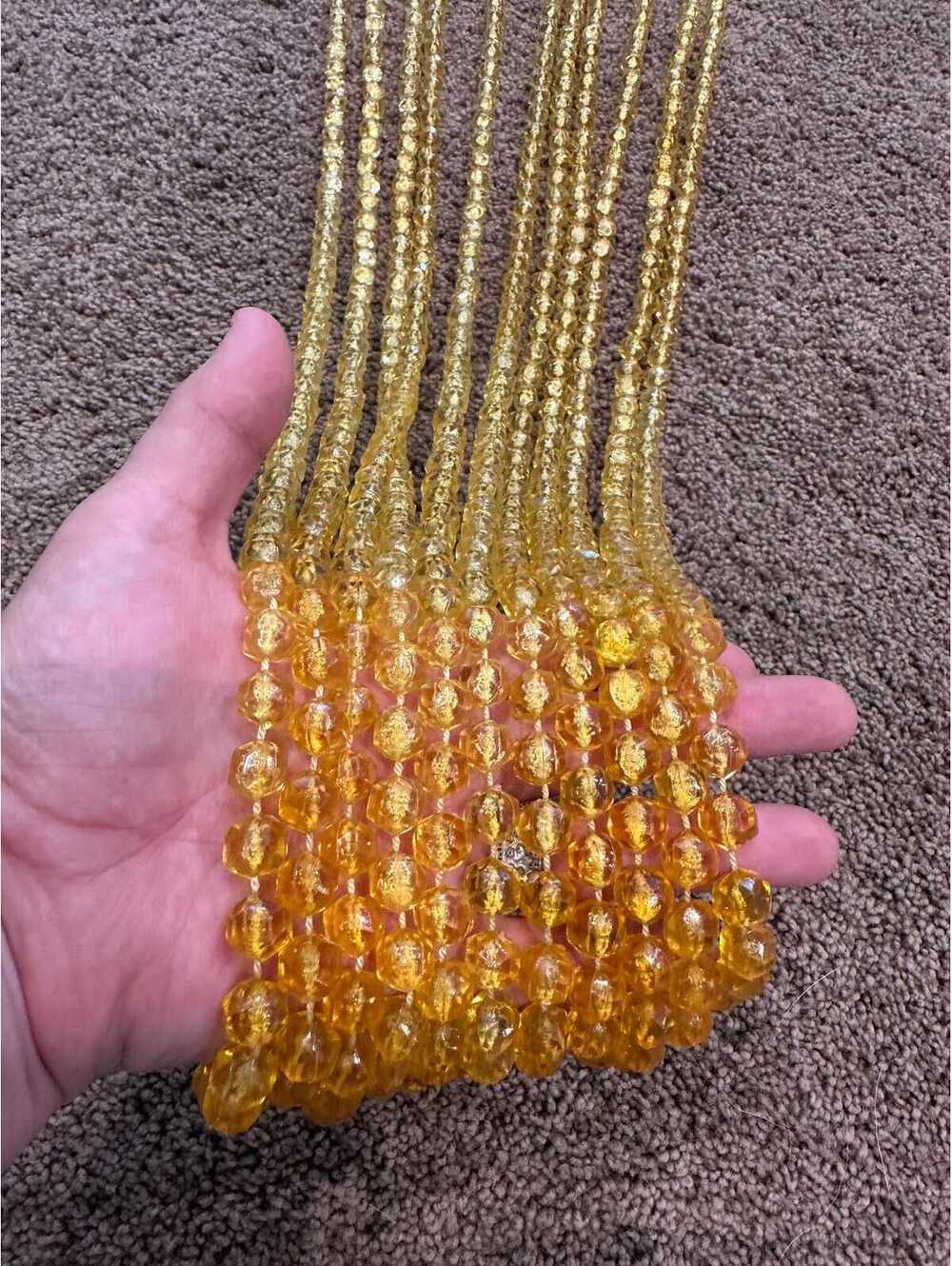Vintage Gold/Citrine/Orange Ombre Acrylic Faceted Bead Strands Beaded Curtain